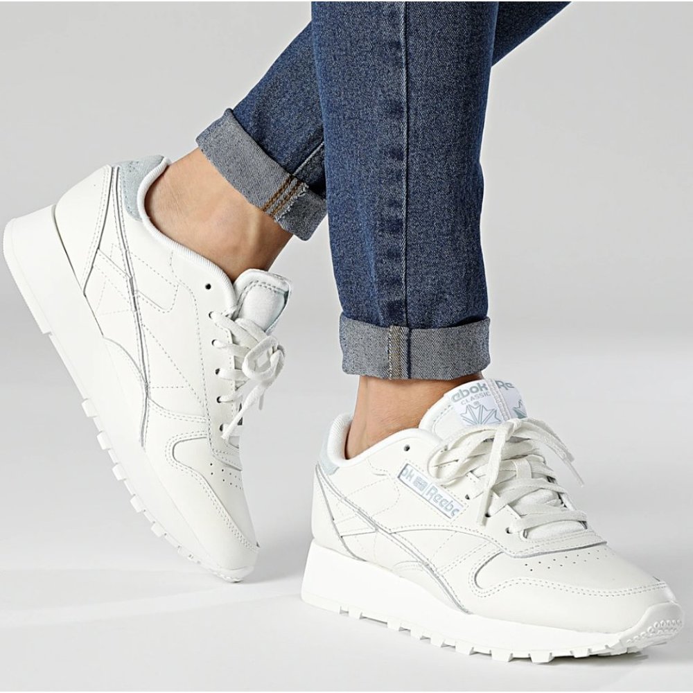 Reebok GY8799 Leather Chalk Sneaker Shoes Seaside Grey
